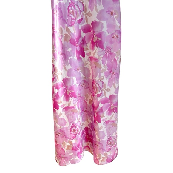 Jones New York Pink Light Purple Floral Print Long Nightgown Size Medium - Picture 11 of 11